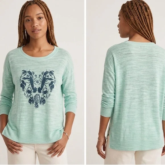 MADEWELL The Slub Knit Lobster Sweater S 23” p2p Mint - Picture 1 of 11